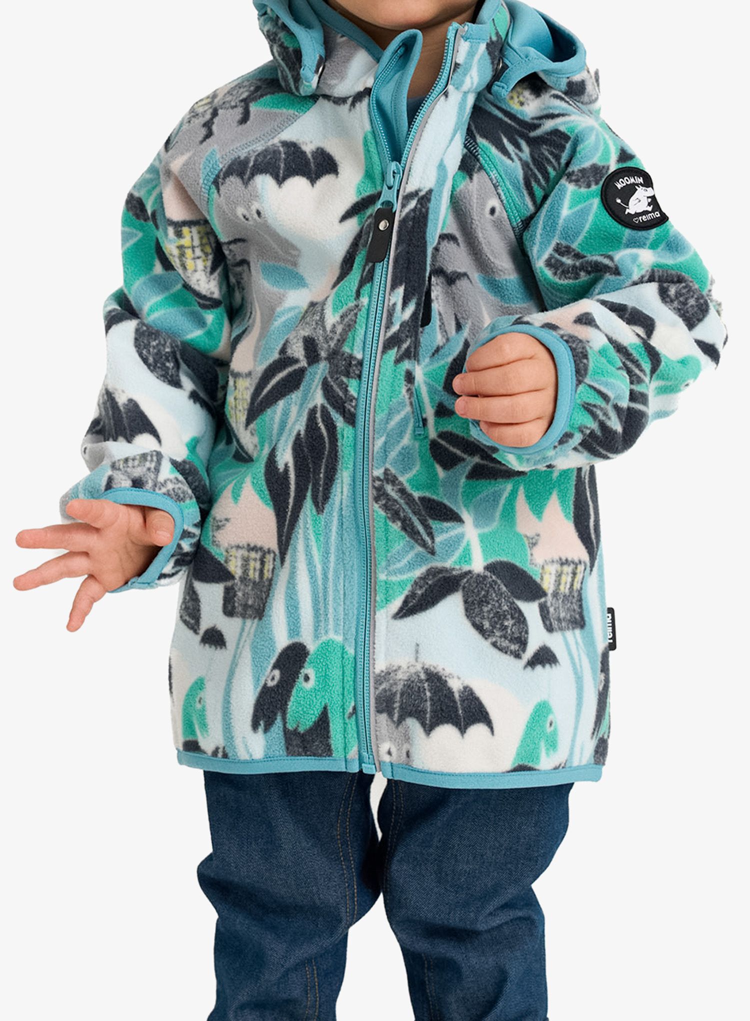 Mikina detská Reima Moomin Vindskydd - green aqua
