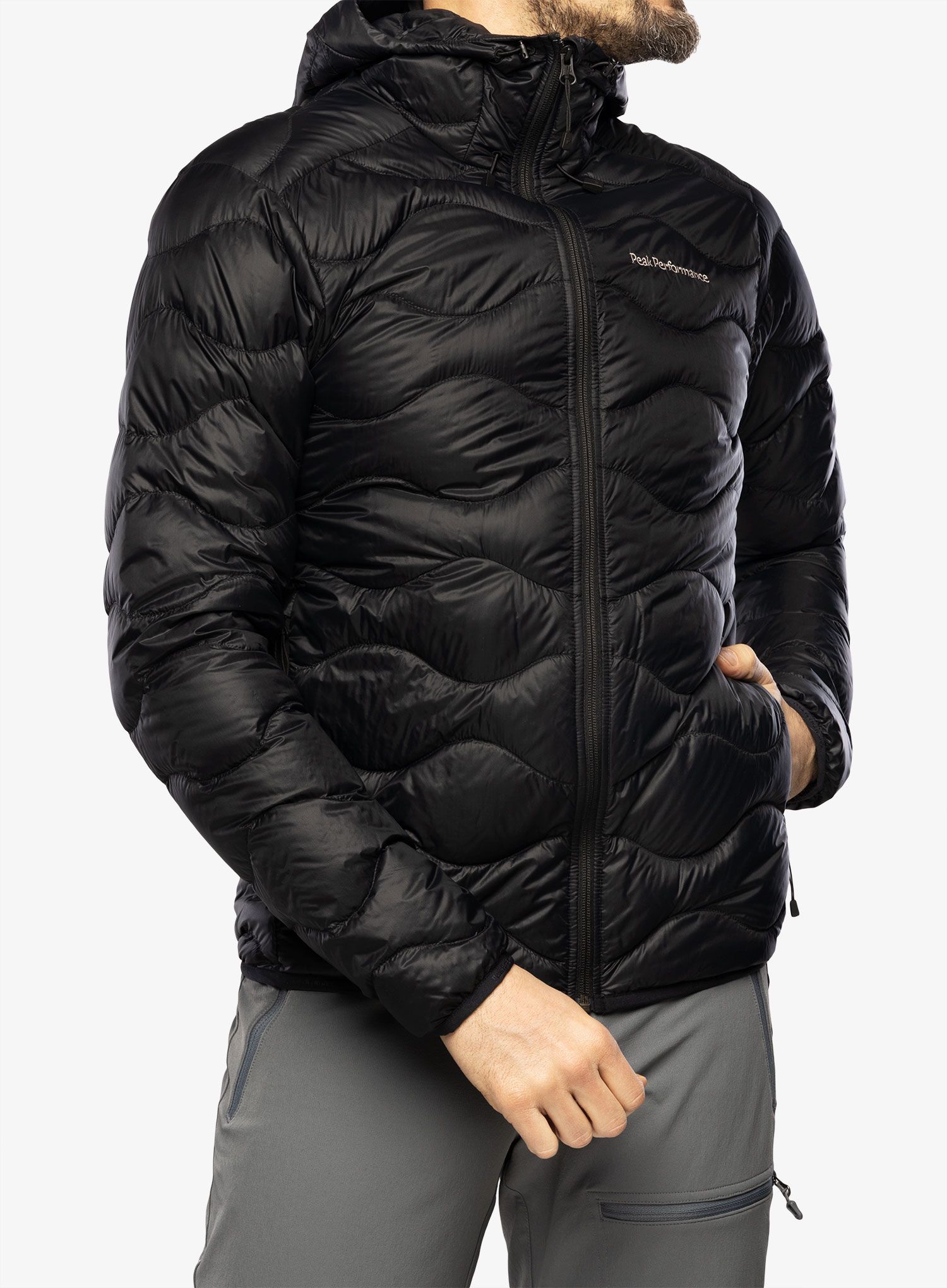Páperová bunda Peak Performance Helium Down Hood Jacket - black