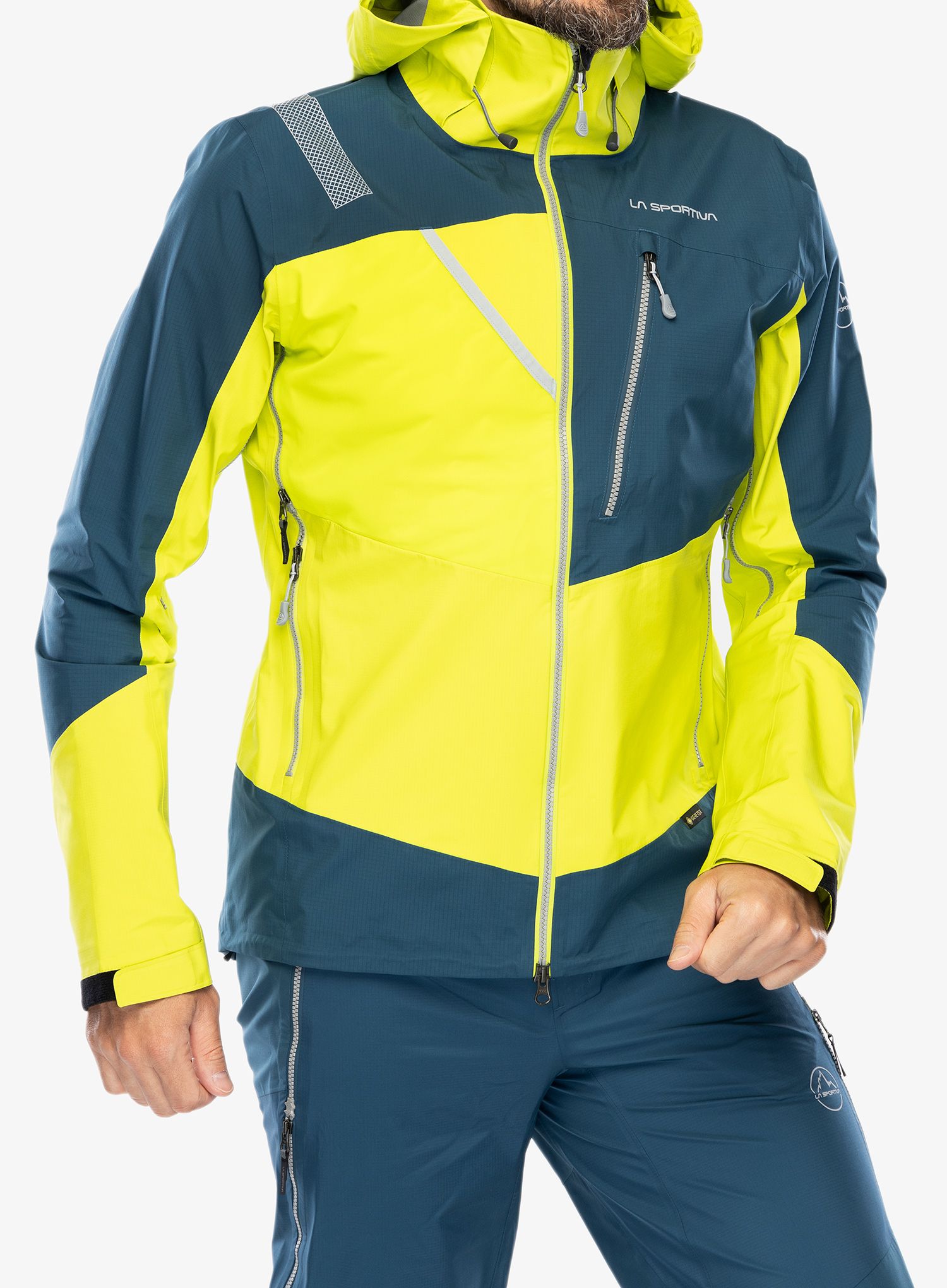 Nepremokavá bunda La Sportiva Alpine Guide GTX Jacket - lime punch/storm blue
