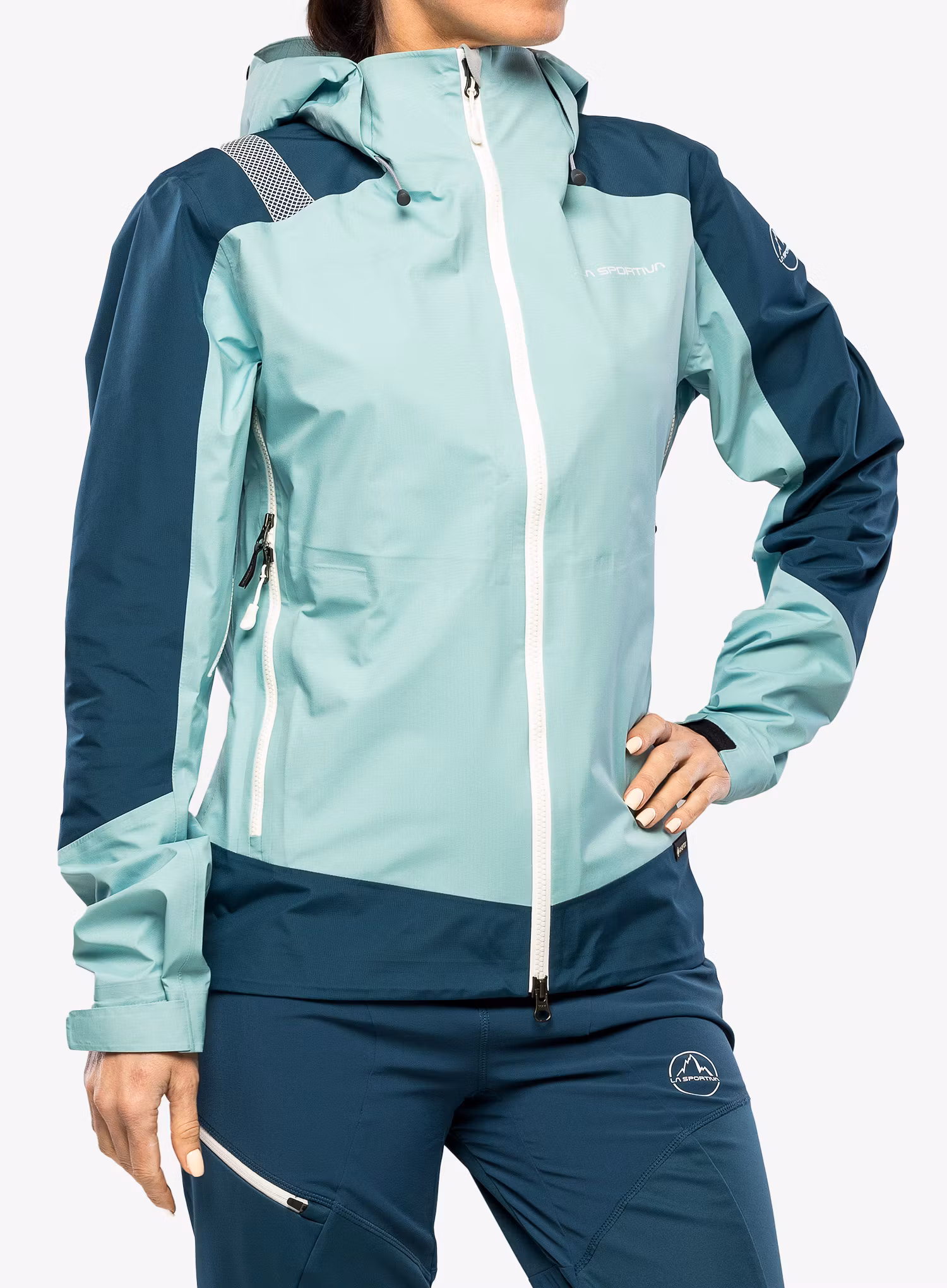 Nepremokavá bunda dámska La Sportiva Alpine Guide GTX Jacket  - iceberg/storm blue