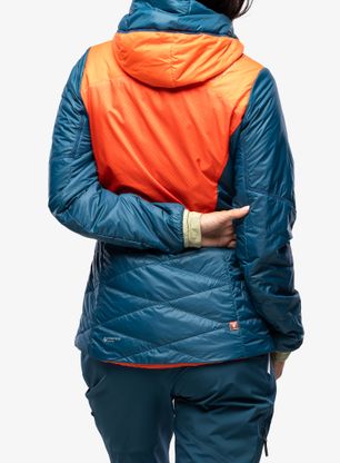 Zateplená bunda dámska La Sportiva Alpine Guide Primaloft Hoody - cherry tomato/storm blue