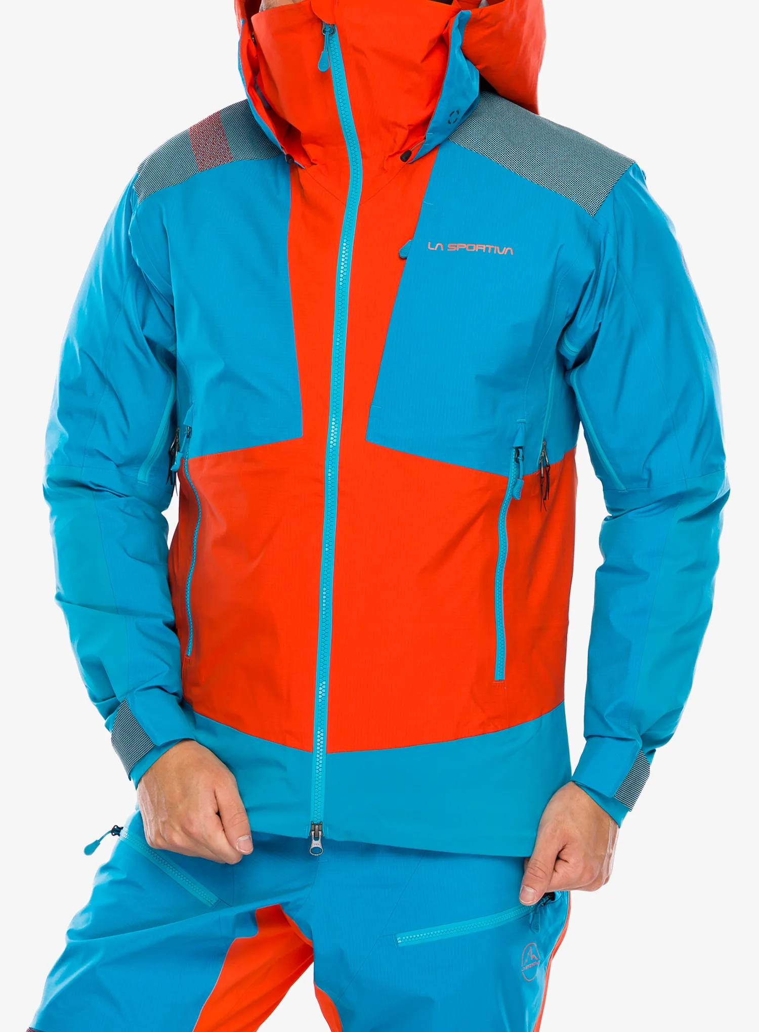 GORE TEX bunda La Sportiva Supercouloir GTX Pro Jkt - cherry tomato/tropic blue