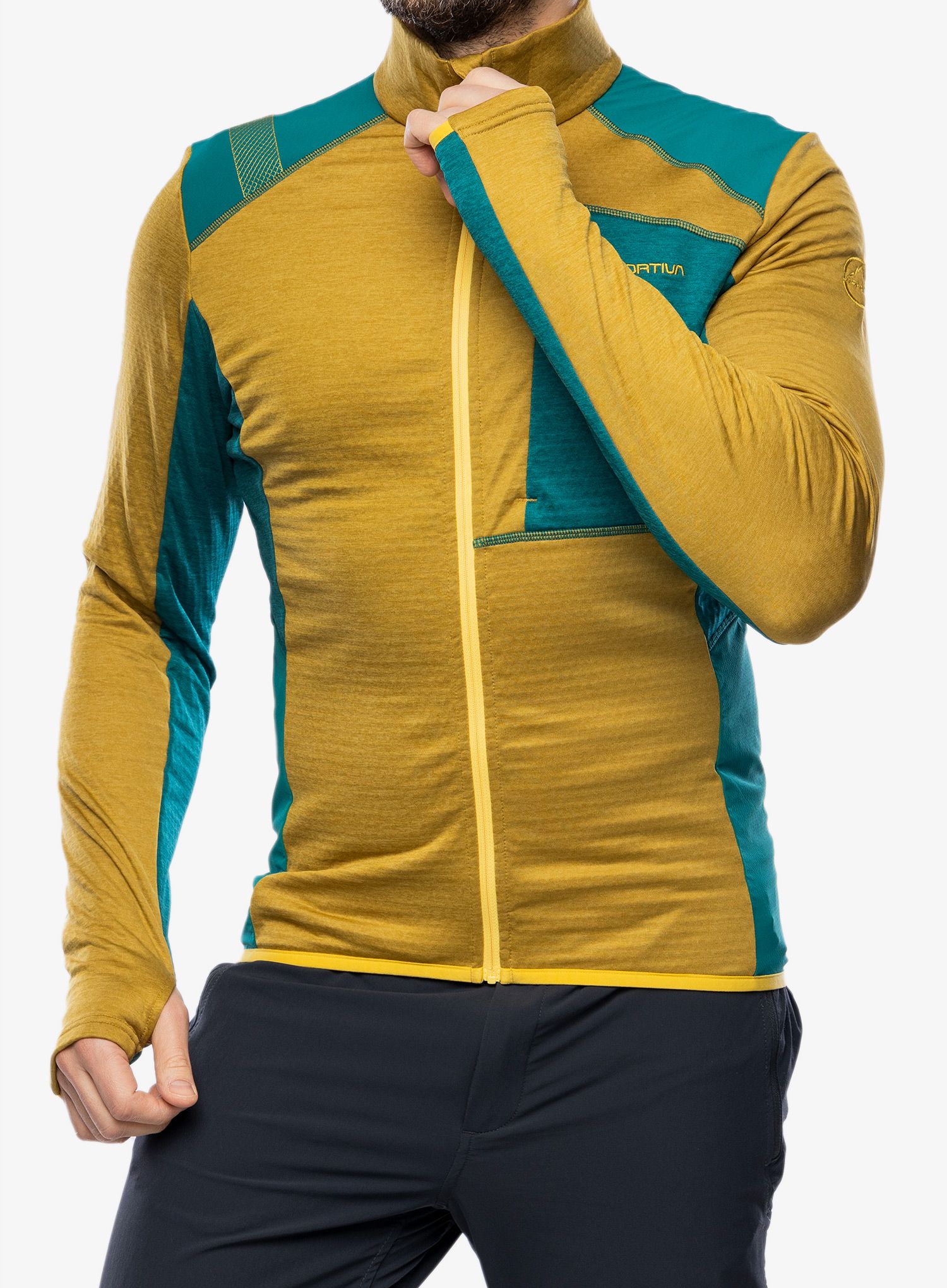 Mikina na zips La Sportiva True North Jacket - savana/everglade