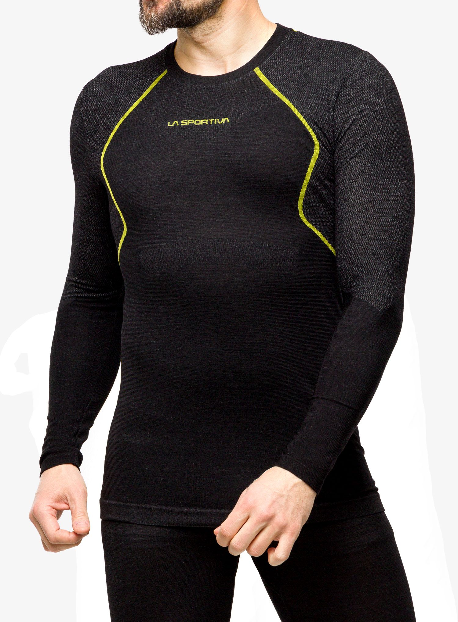 Funkčné tričko La Sportiva Wool40 Aero Longsleeve - black/yellow