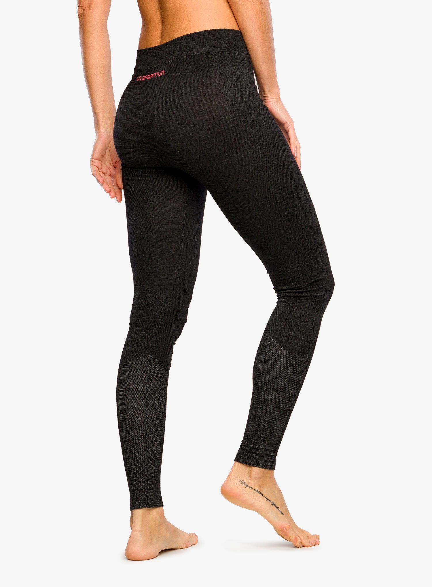 Dámske funkčné legíny La Sportiva Wool40 Aero Pants - black/hibiscus