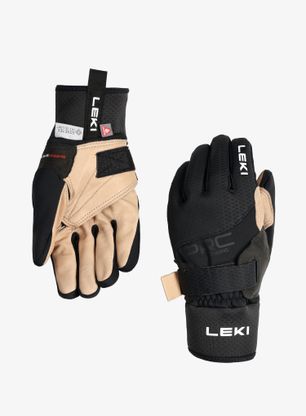 Lyžiarske rukavice Leki PRC Premium ThermoPlus Shark - black/sand