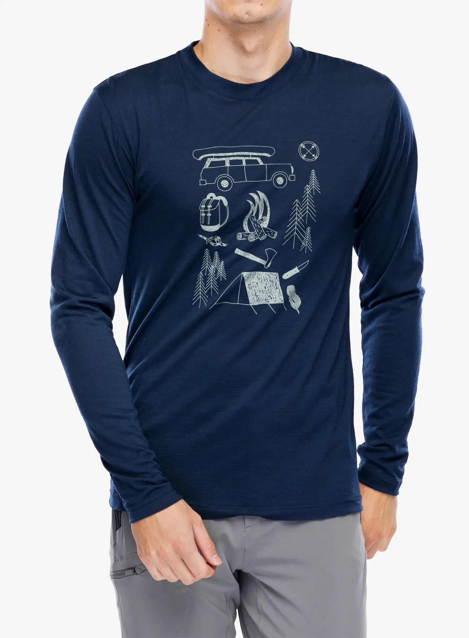 Longsleeve Sensor Merino Active Outside Tee LS - deep blue