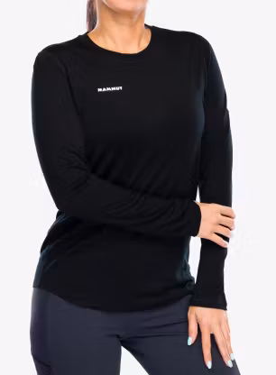 Mikina dámska Mammut Tree Wool FL Longsleeve - black/black