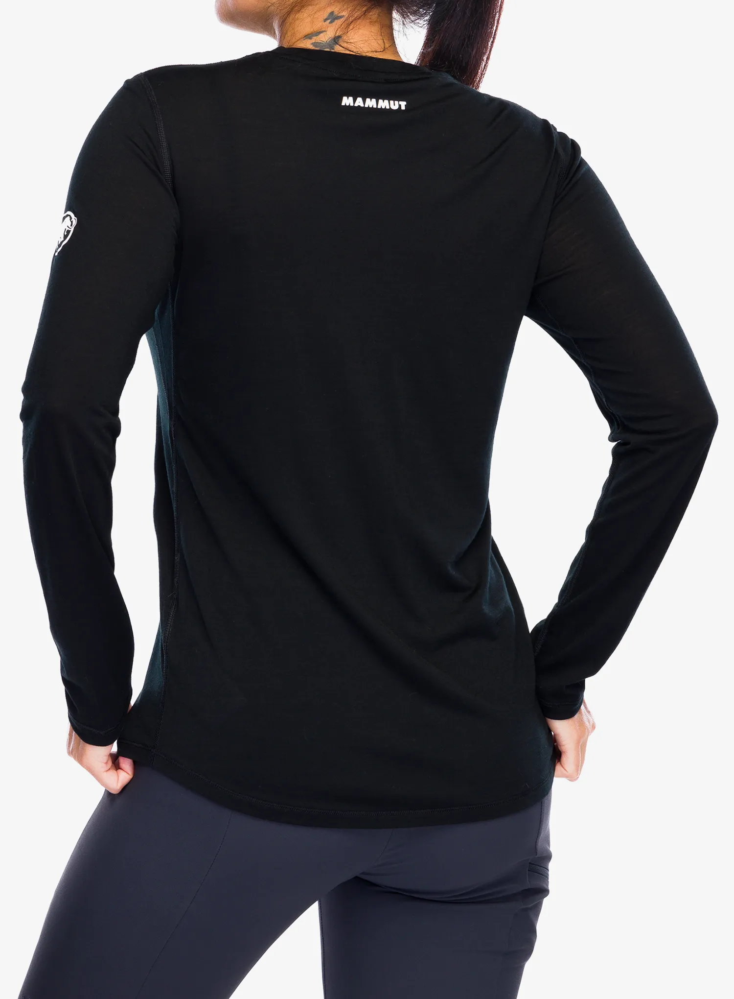 Mikina dámska Mammut Tree Wool FL Longsleeve - black/black