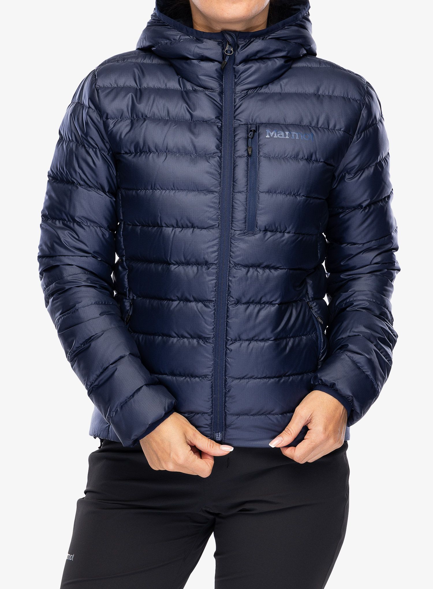 Bunda páperová dámska Marmot Highlander Hoody - arctic navy/navy