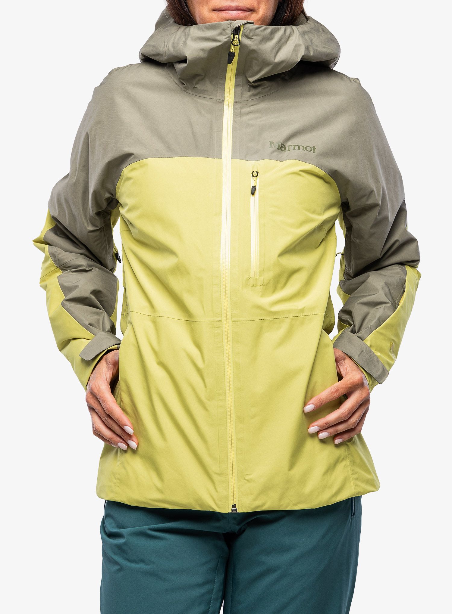 Lyžiarska bunda dámska Marmot Lightray GORE-TEX Jacket - vetiver/limelight
