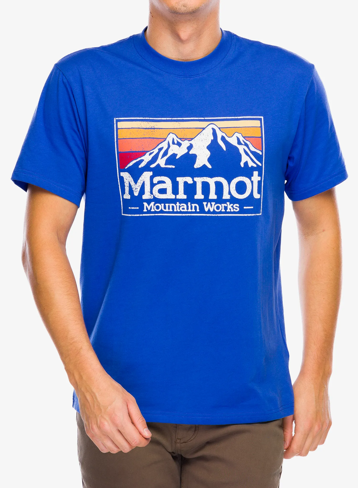 Bavlnené tričko Marmot MMW Gradient Tee SS - trail blue