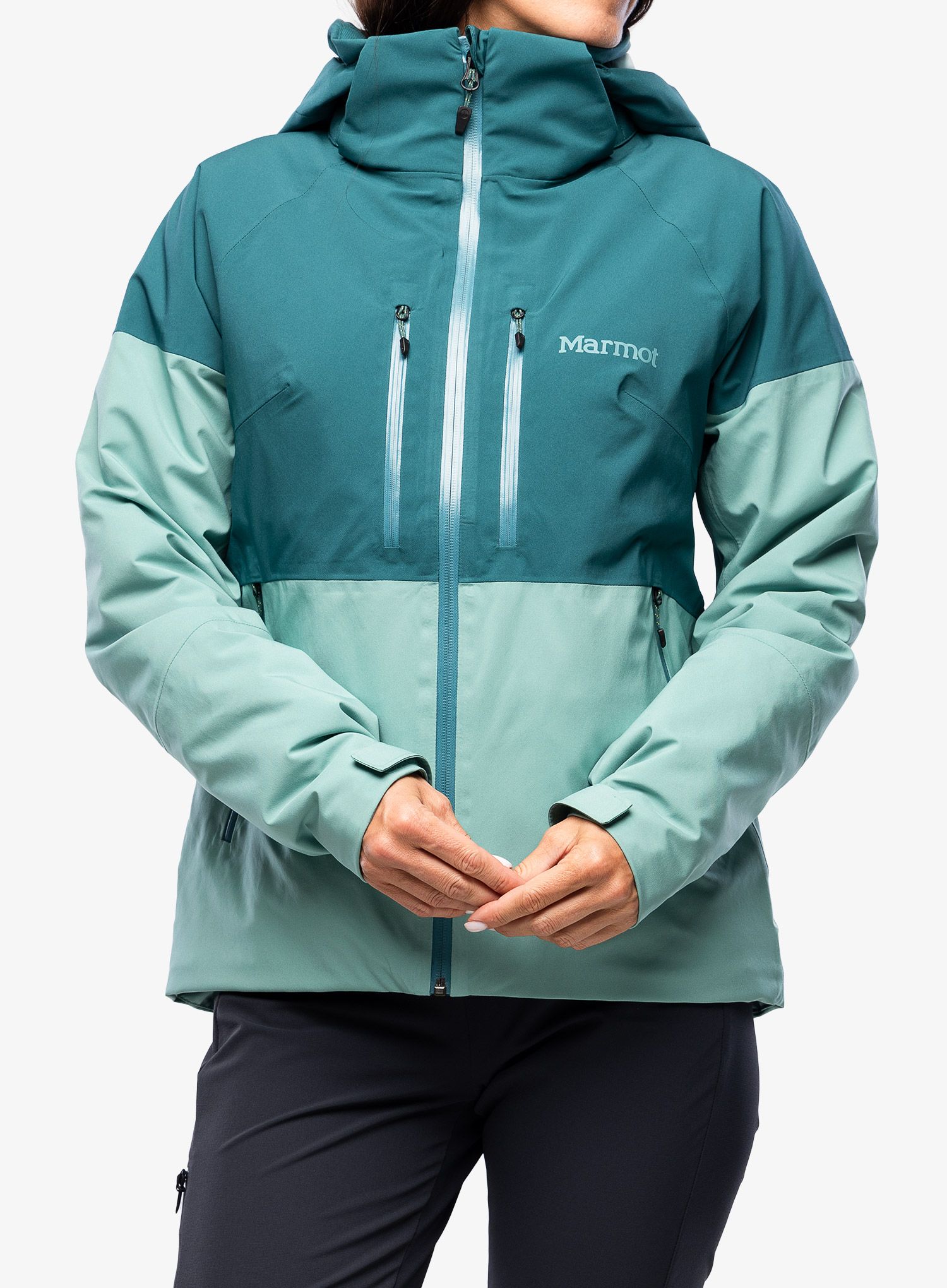 Dámska lyžiarska bunda Marmot Pace Jacket - dark jungle/blue agave