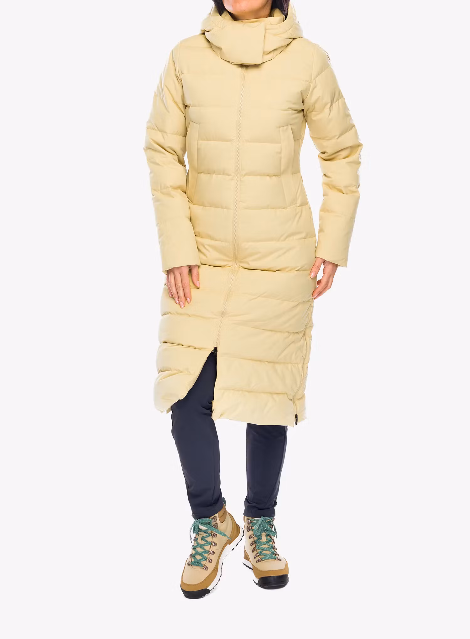 Dámsky páperový kabát Marmot Prospect Coat - light oak