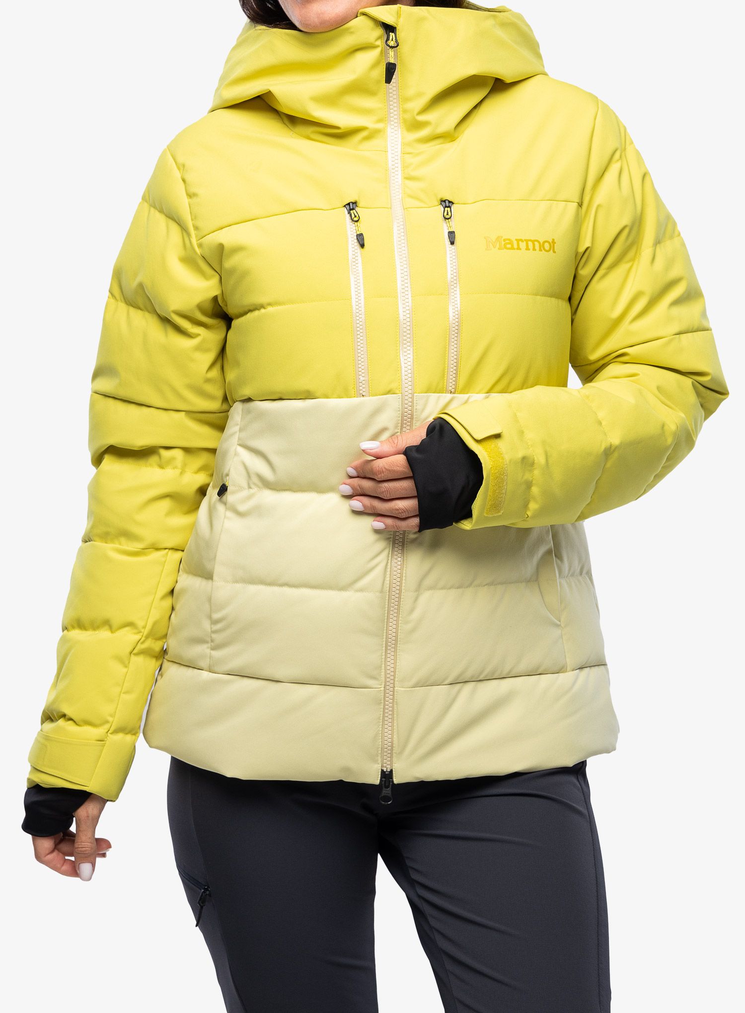 Bunda páperová dámska Marmot Slingshot Jacket - limelight/wheat