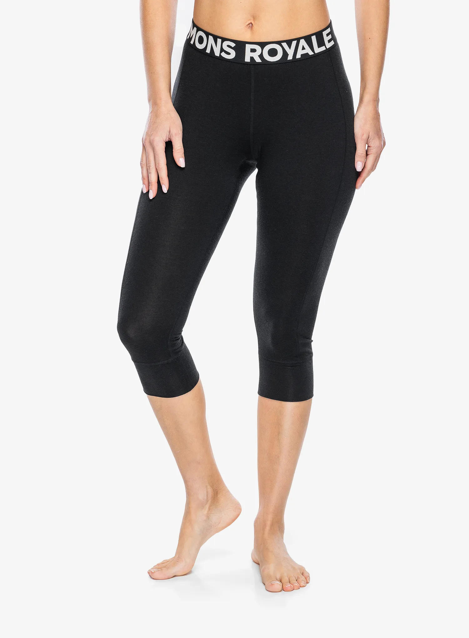 Dámske funkčné legíny Mons Royale Cascade Merino Flex 200 3/4 Legging - black