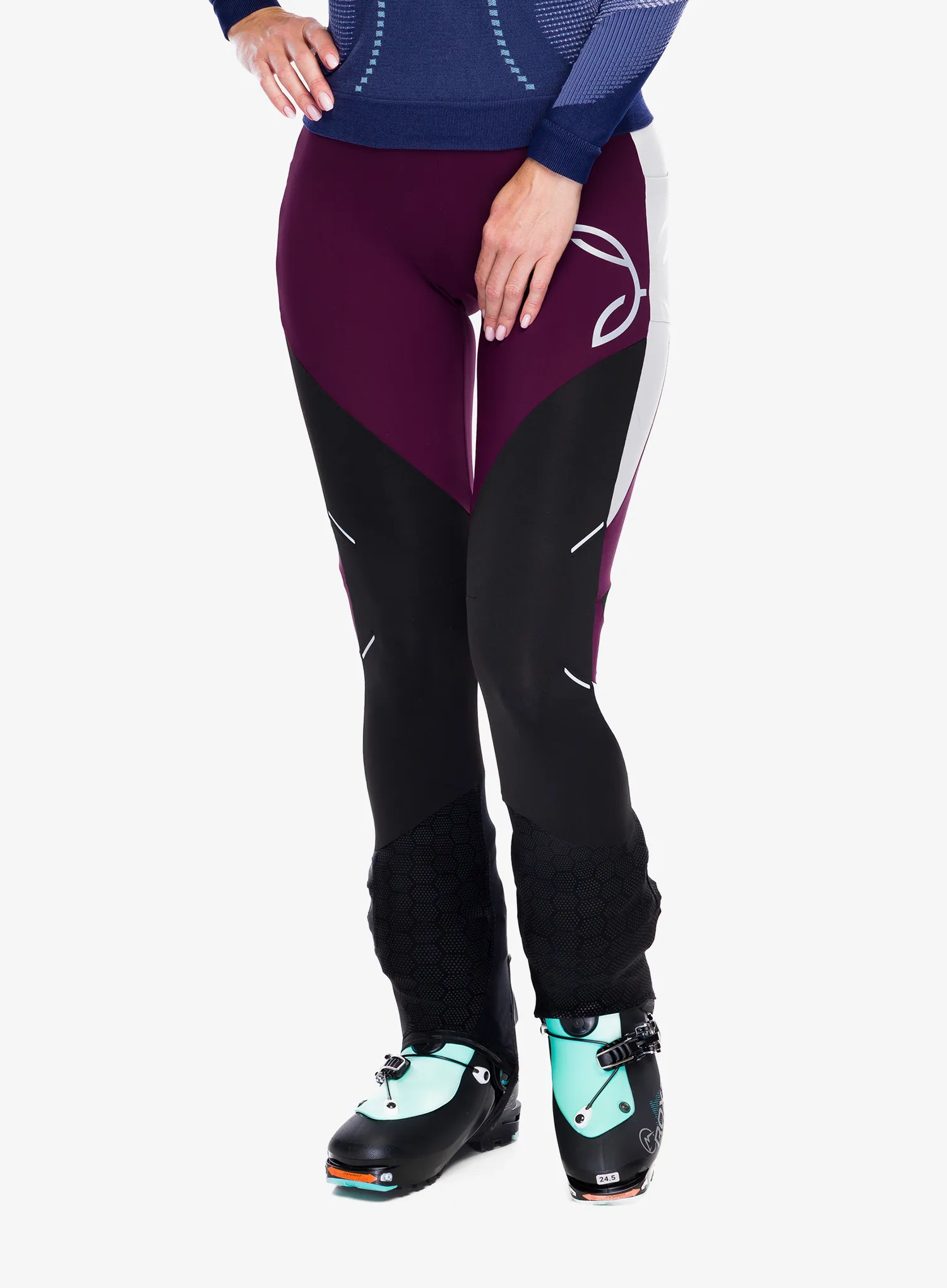 Dámske tréningové legíny Montura Slick 2 Pants - wine red/quiet grey