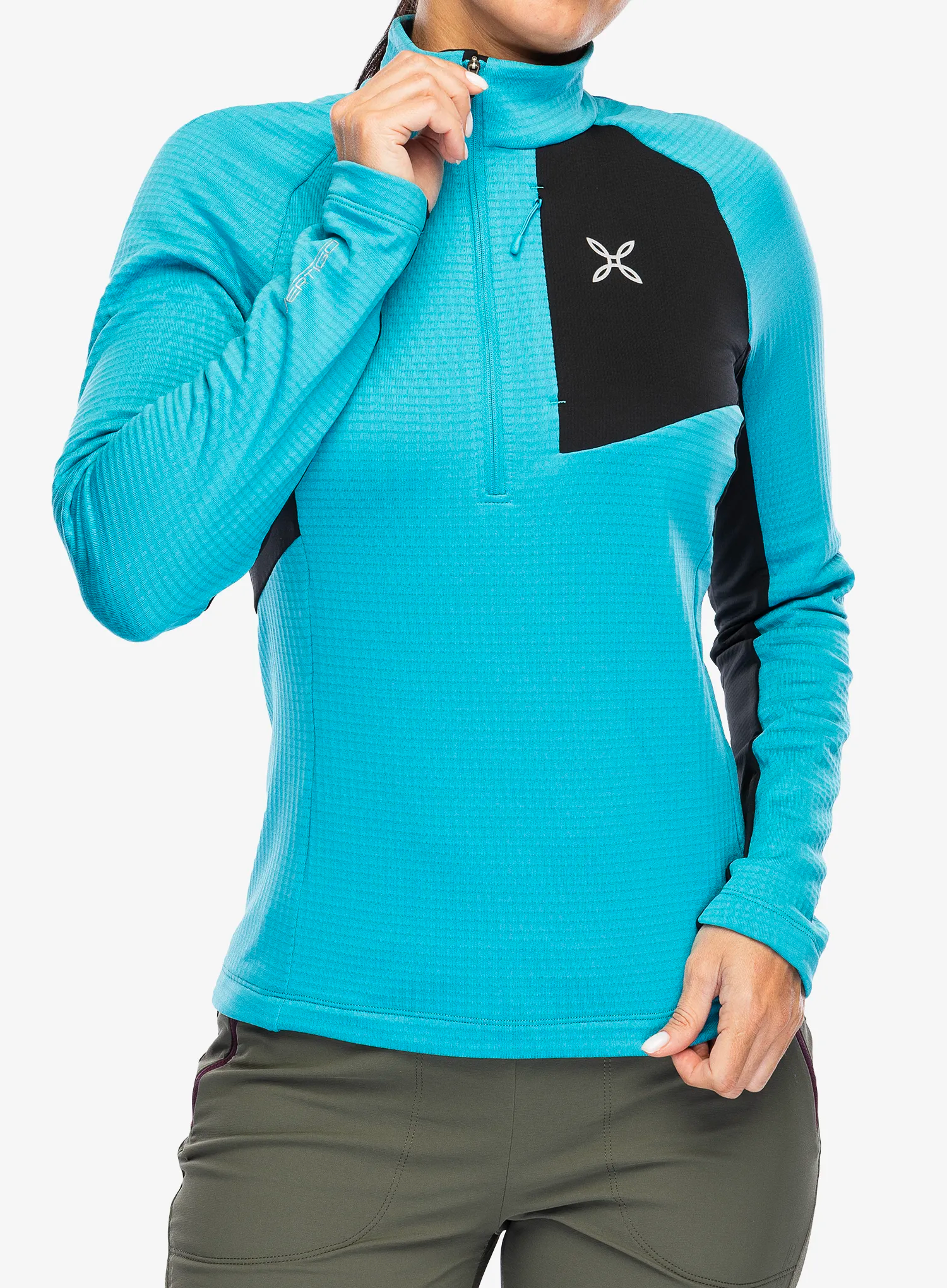 Dámska mikina bez kapucne Montura Stretch Color 3 Zip Maglia - marine