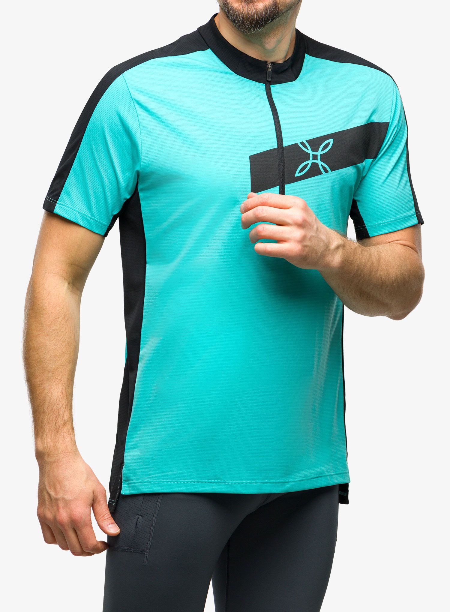 Cyklistické tričko Montura Way Zip T-Shirt - light blue/black