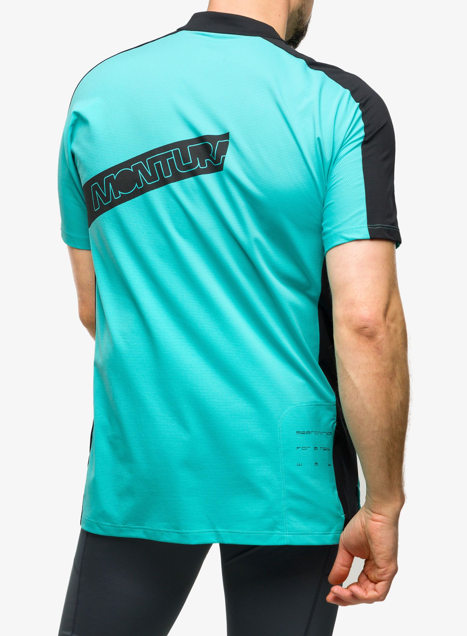 Cyklistické tričko Montura Way Zip T-Shirt - light blue/black