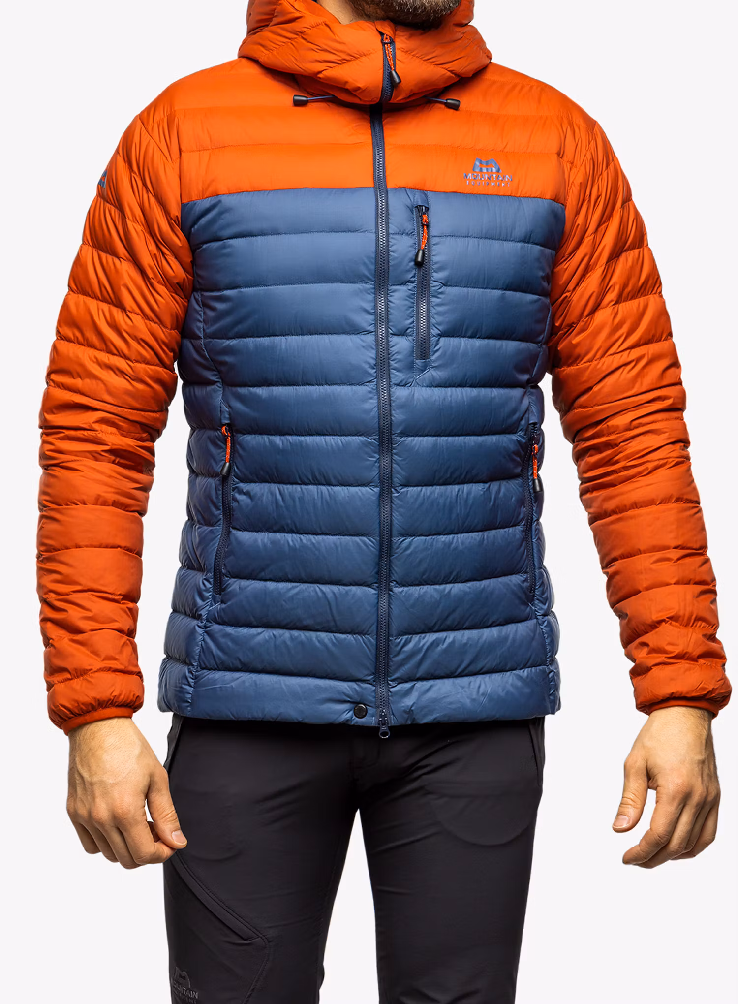 Páperová bunda Mountain Equipment Earthrise Hooded Jacket - dusk/redrock