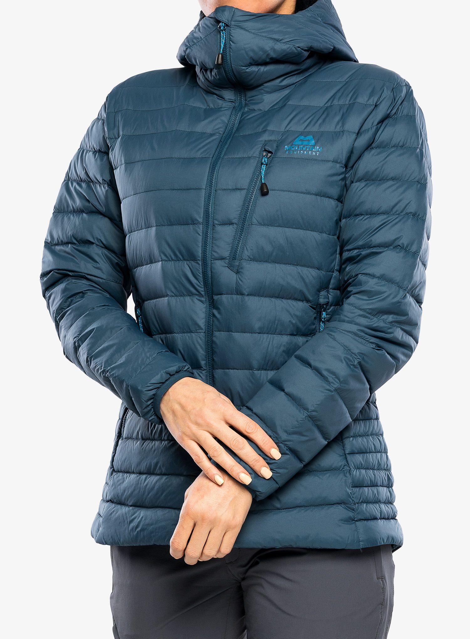 Bunda páperová dámska Mountain Equipment Earthrise Hooded Jacket - majolica blue
