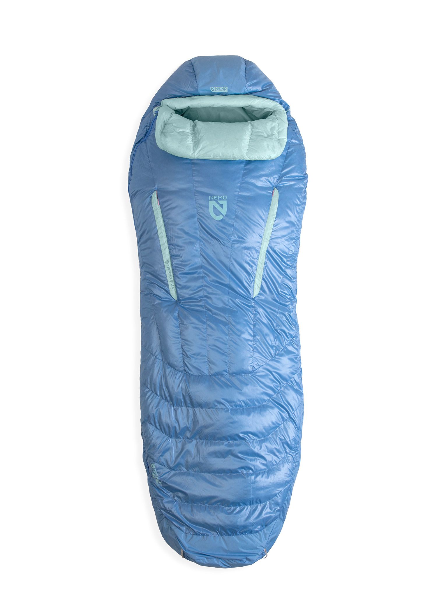 Páperový spací vak dámsky Nemo Riff 30 (168 cm) - azure