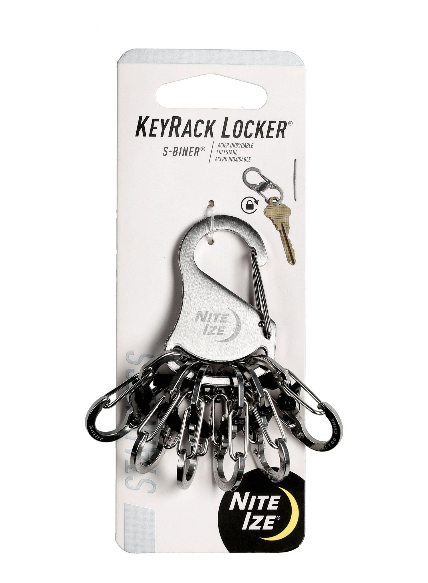 Karabína Nite Ize S-Biner KeyRack Locker - steel