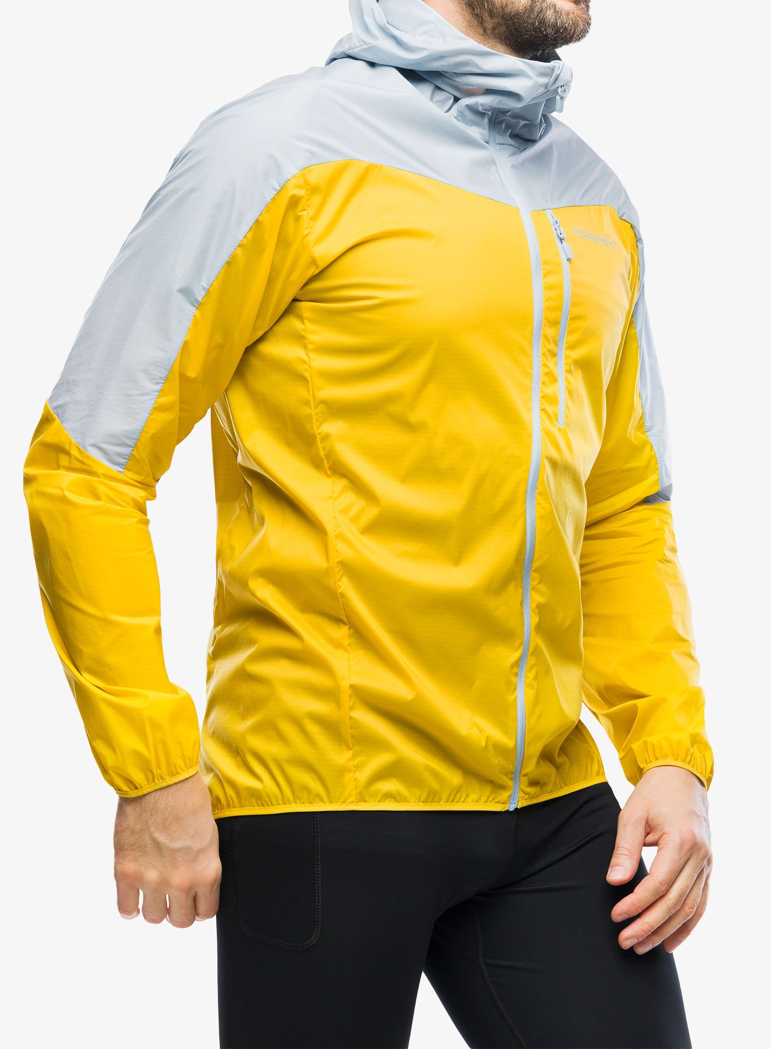 Bunda pánska Norrona Falketind Aero60 Hood - sulphur/blue fog