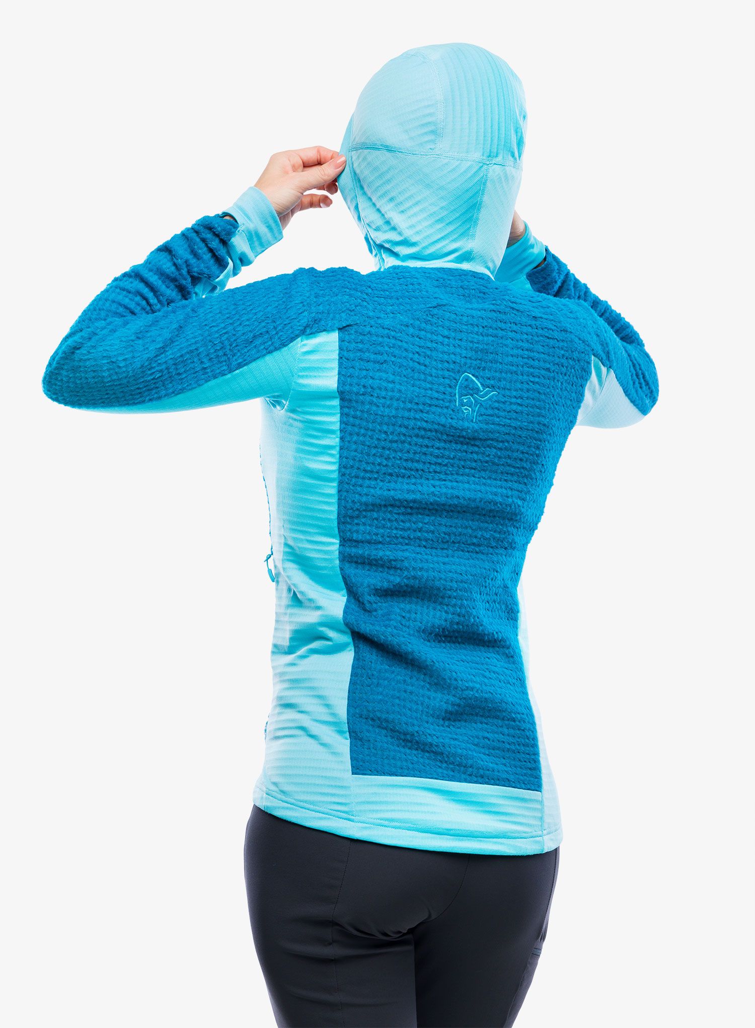 Mikina dámska Norrona Falketind Alpha120 Zip Hood - aquarius/mykonos blue
