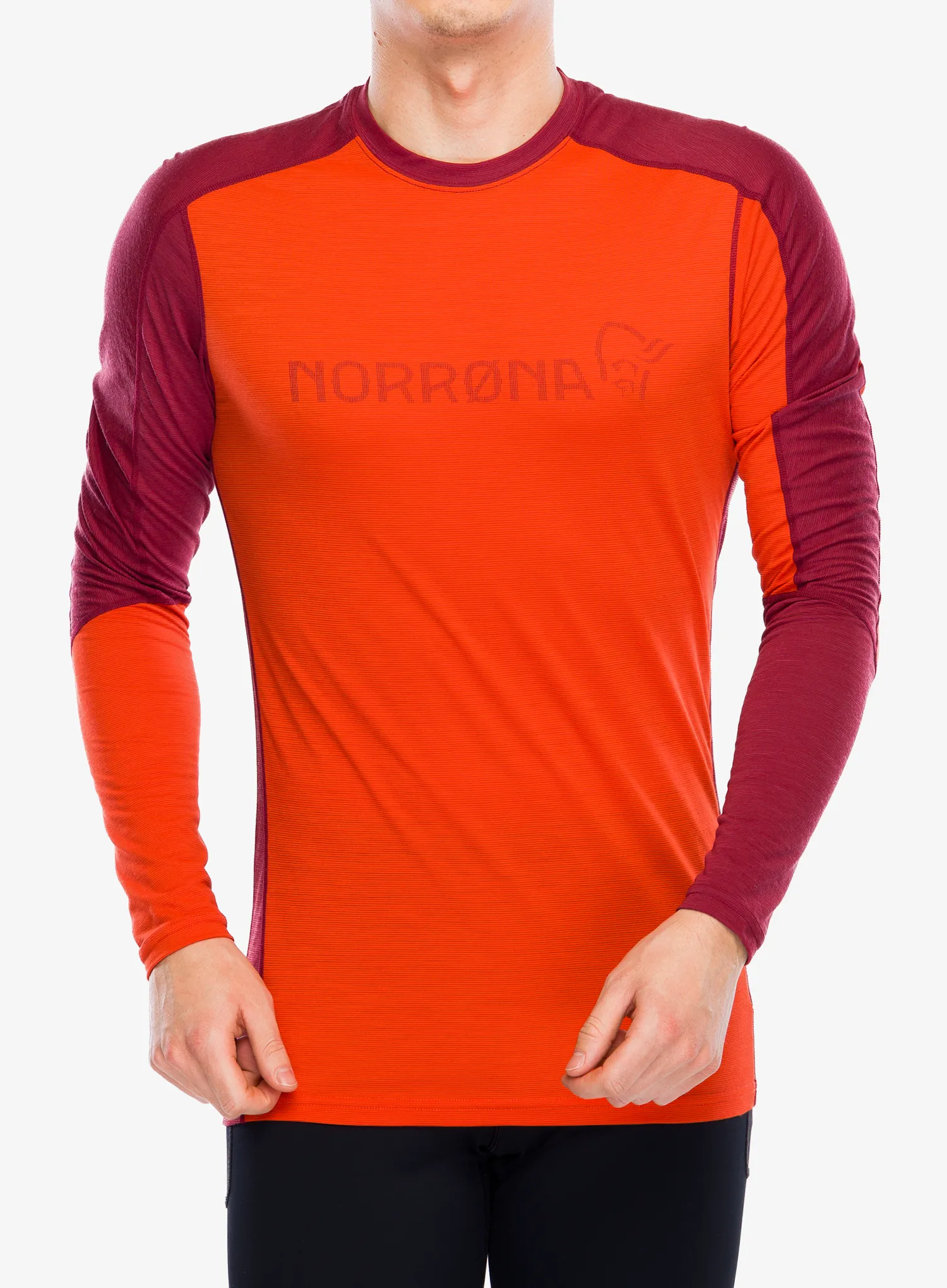 Funkčné tričko Norrona Falketind Equaliser Merino Round Neck - arednalin/rhubarb