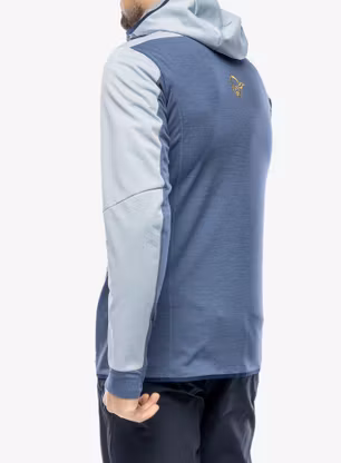 Flísová mikina Norrona Falketind Warm2 Octa Hood - blue fog/vintage indigo