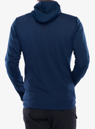Flísová bunda Norrona Falketind Warm2 Octa Hood - indigo night