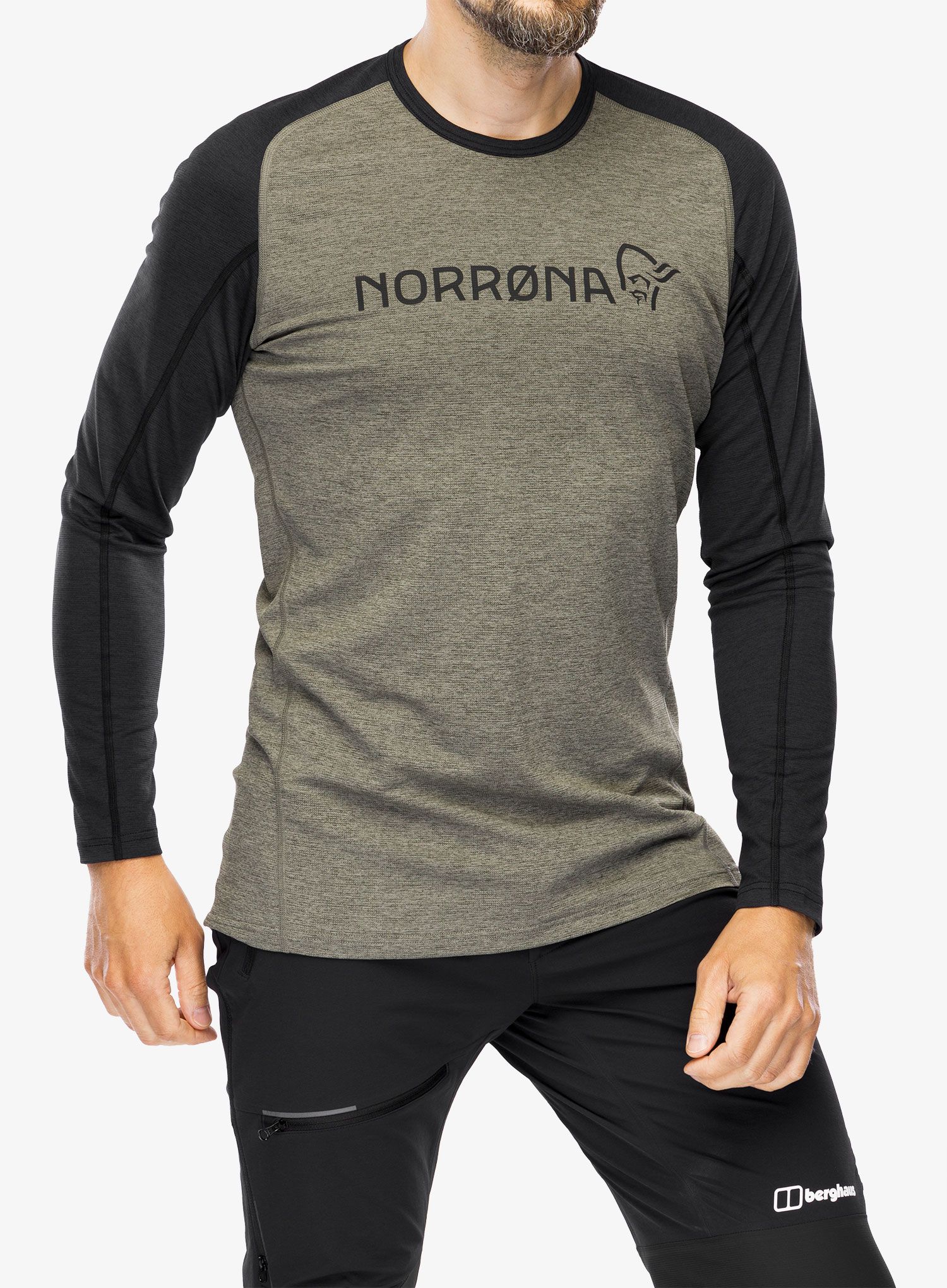 Cyklistická mikina Norrona Fjora Equaliser Lightweight LS - olive night