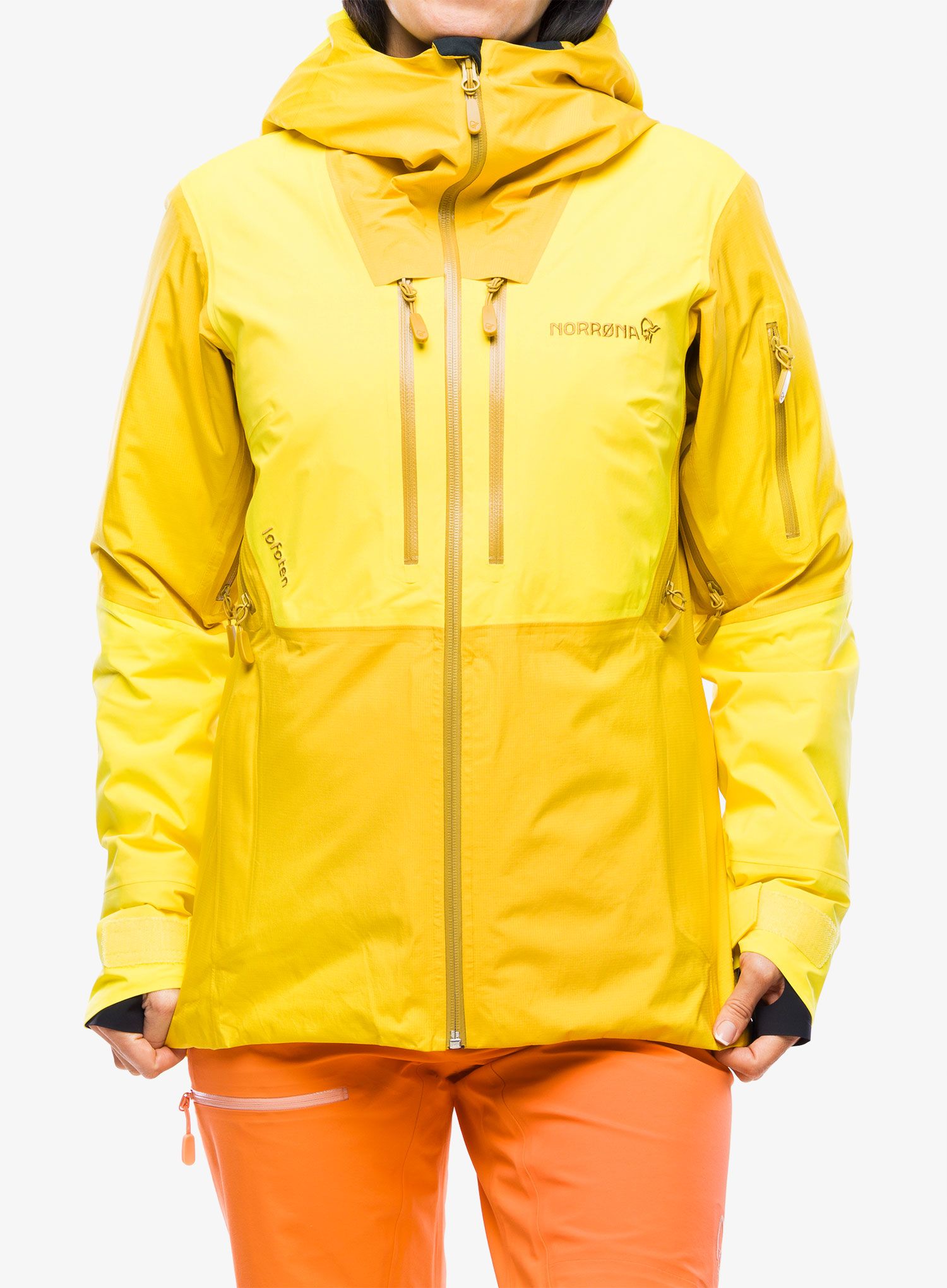 Dámska lyžiarska bunda Norrona Lofoten GORE-TEX Thermo100 Jacket - blazing yellow/sulphur