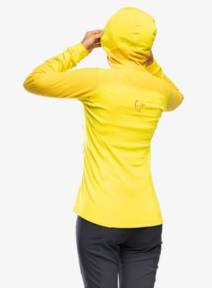 Flísová mikina dámska Norrona Lofoten Thermal Pro Hood - blazing yellow/sulphur