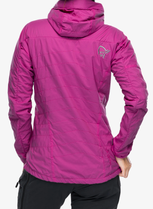 Zateplená bunda dámska Norrona Lyngen Alpha100 Zip Hood - festival fuchsia