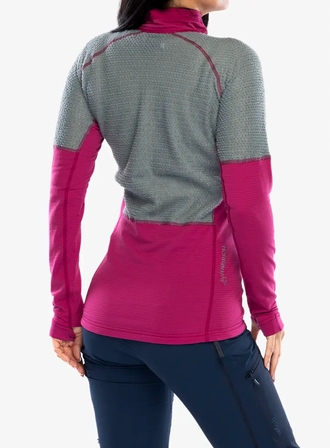 Flísová mikina dámska Norrona Lyngen Alpha90 Jacket - festival fuchsia