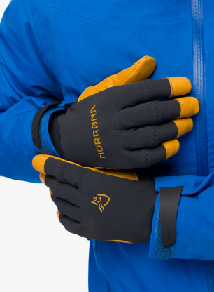 Rukavice Norrona Lyngen Gore-Tex Infinium Leather Gloves - caviar