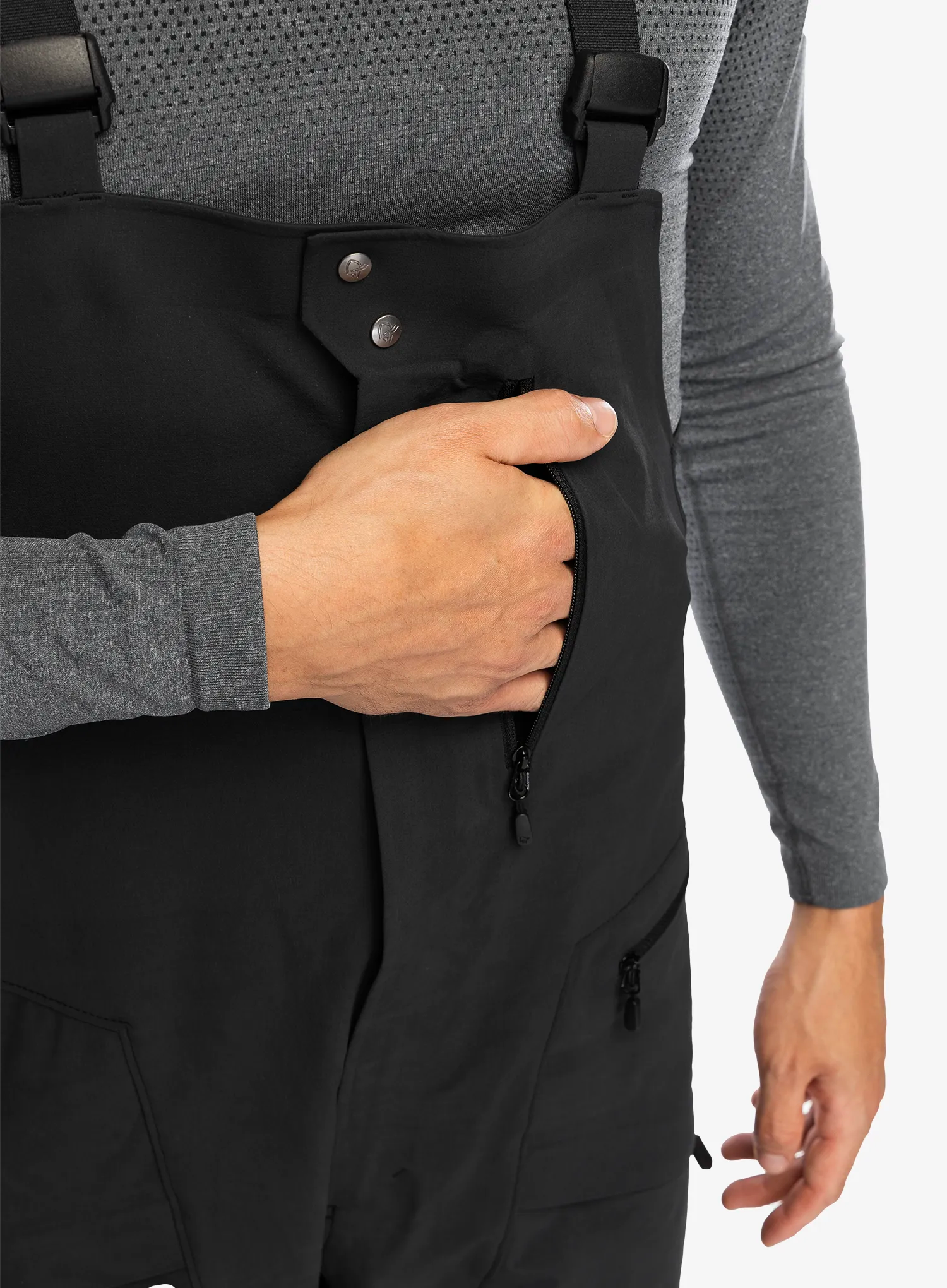 Softshellové nohavice Norrona More Flex1 Bib - caviar