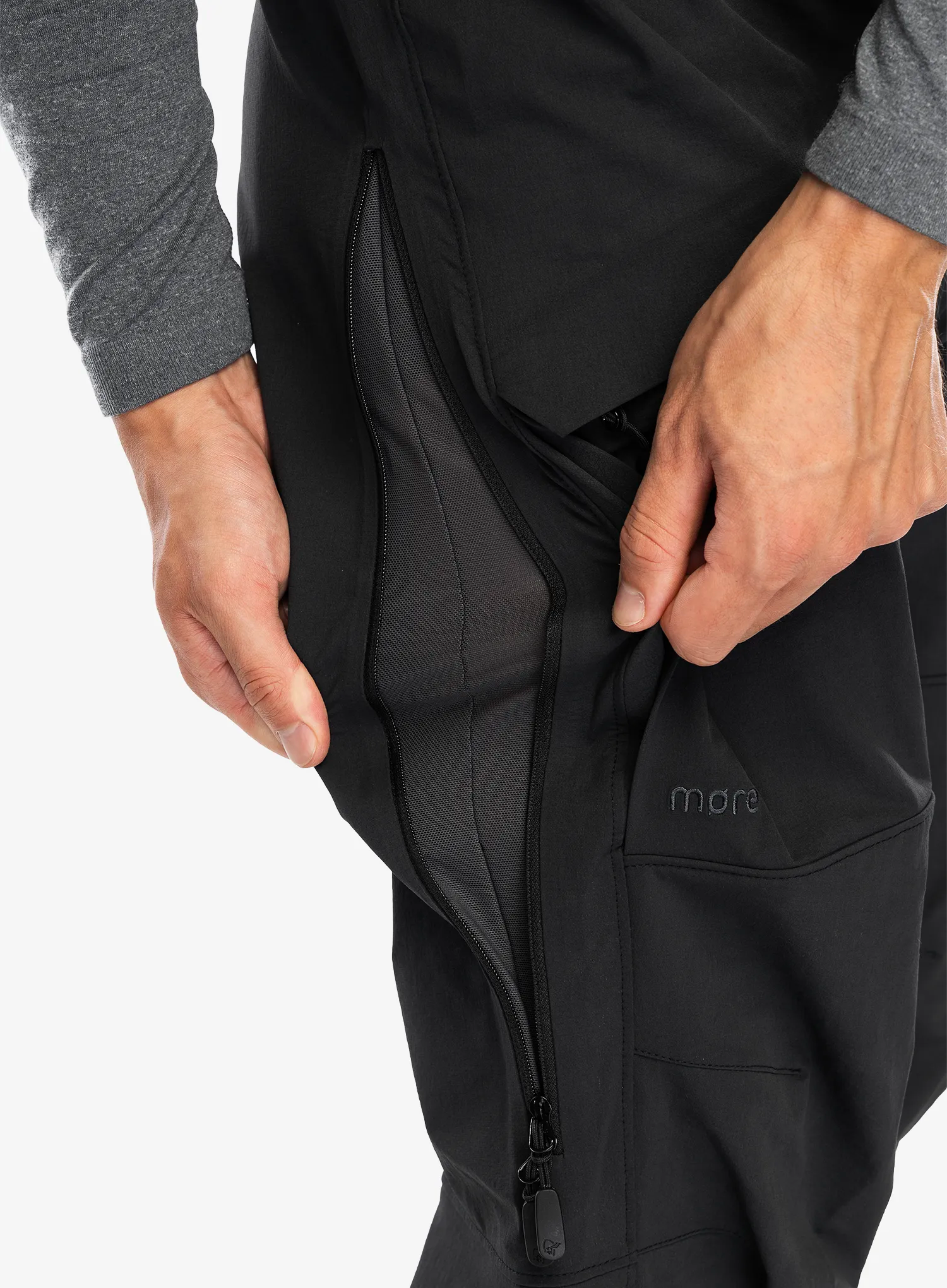 Softshellové nohavice Norrona More Flex1 Bib - caviar