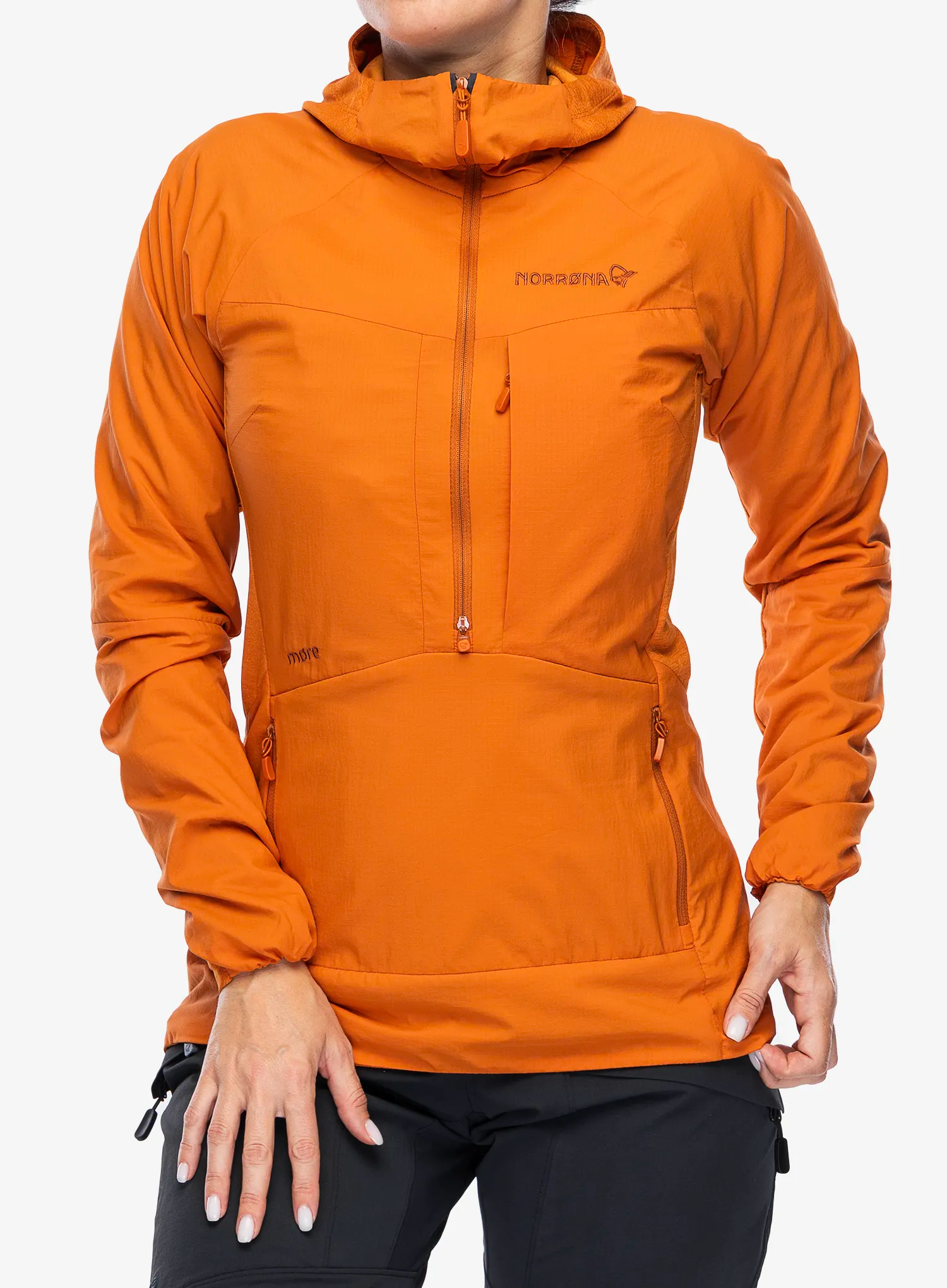 Dámska hybridná bunda dámska Norrona More Octa Zip Hood - gold flame