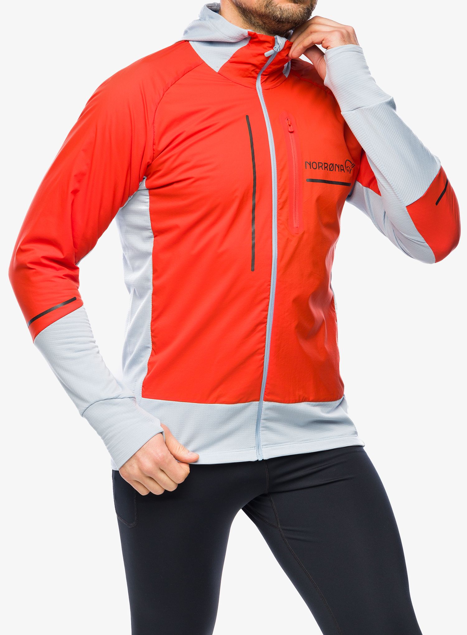 Bežecká bunda Norrona Senja Alpha90 Zip Hood - arednalin