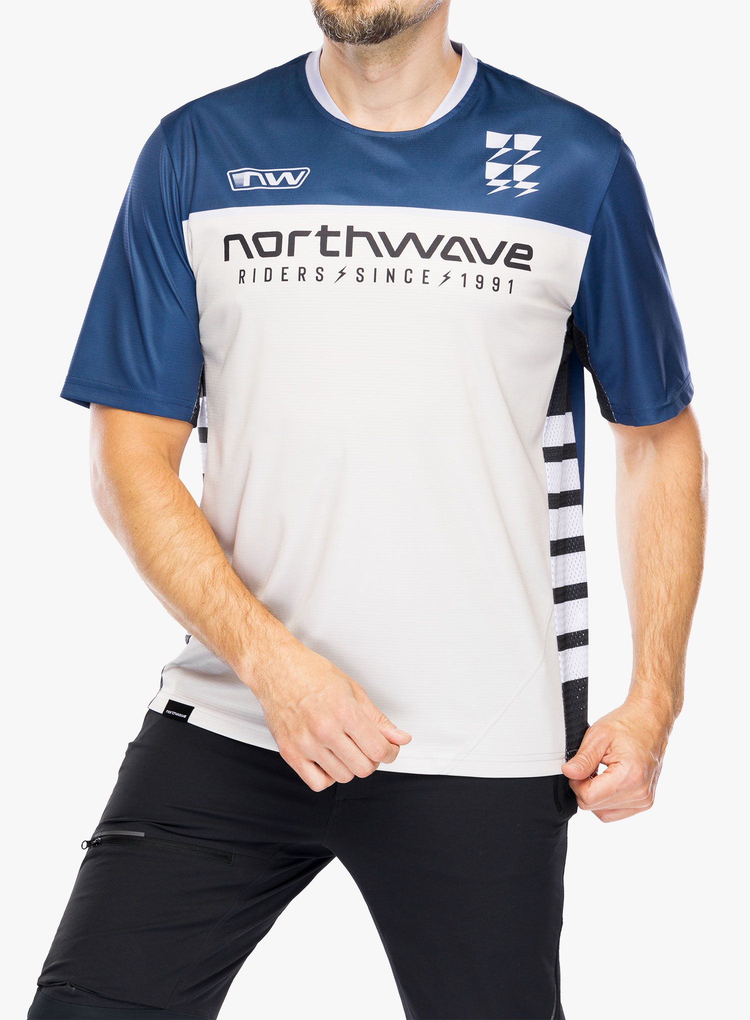 Cyklistické tričko Northwave Edge 2 Jersey Short Sleeve - deep blue/light grey