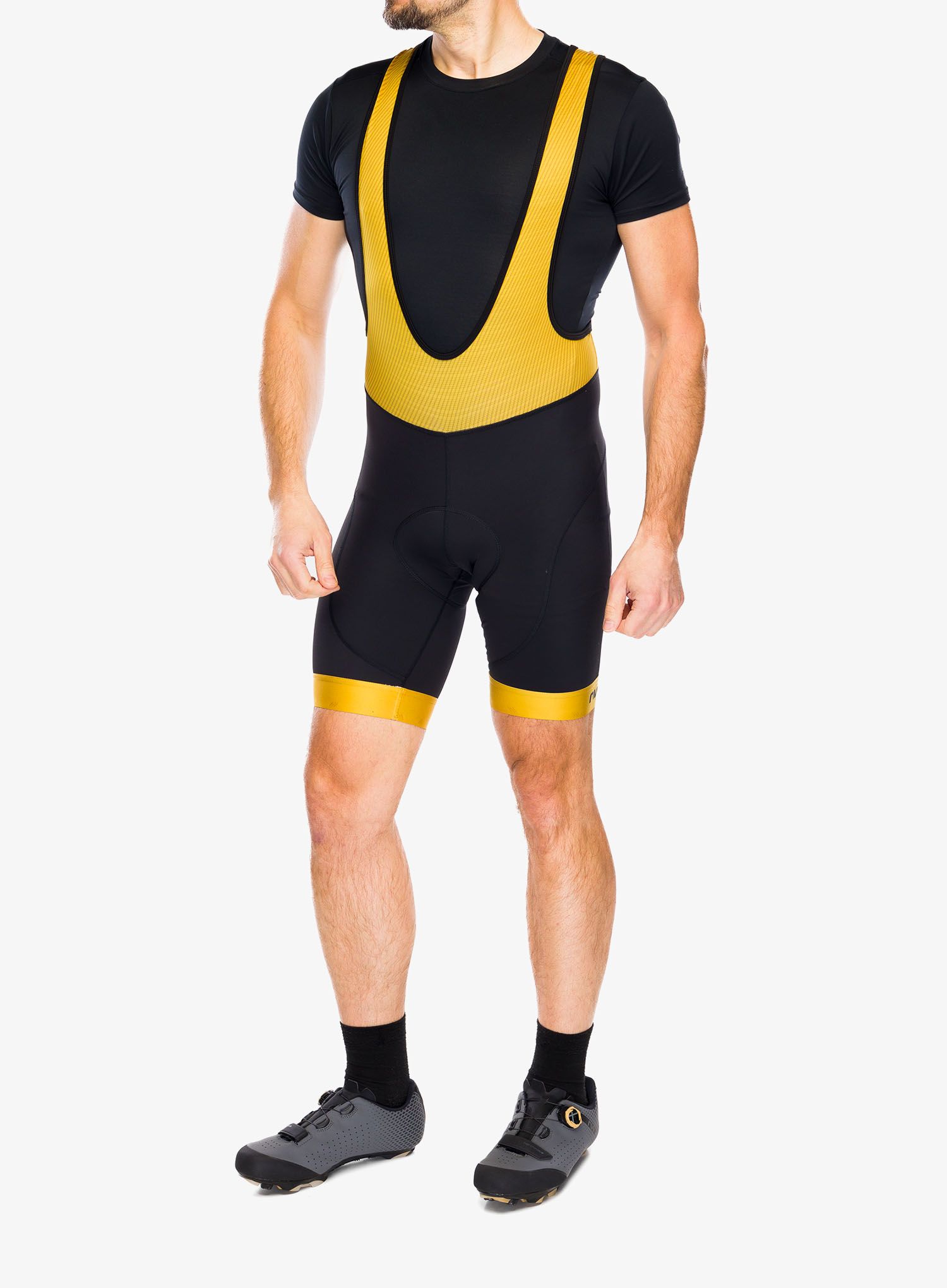 Cyklo šortky Northwave Force Evo Bibshort - black/ochre