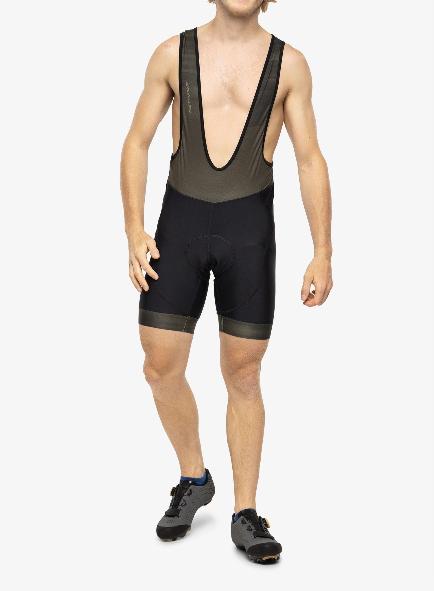 Cyklistické šortky Northwave Origin Bibshort  - black/forest green