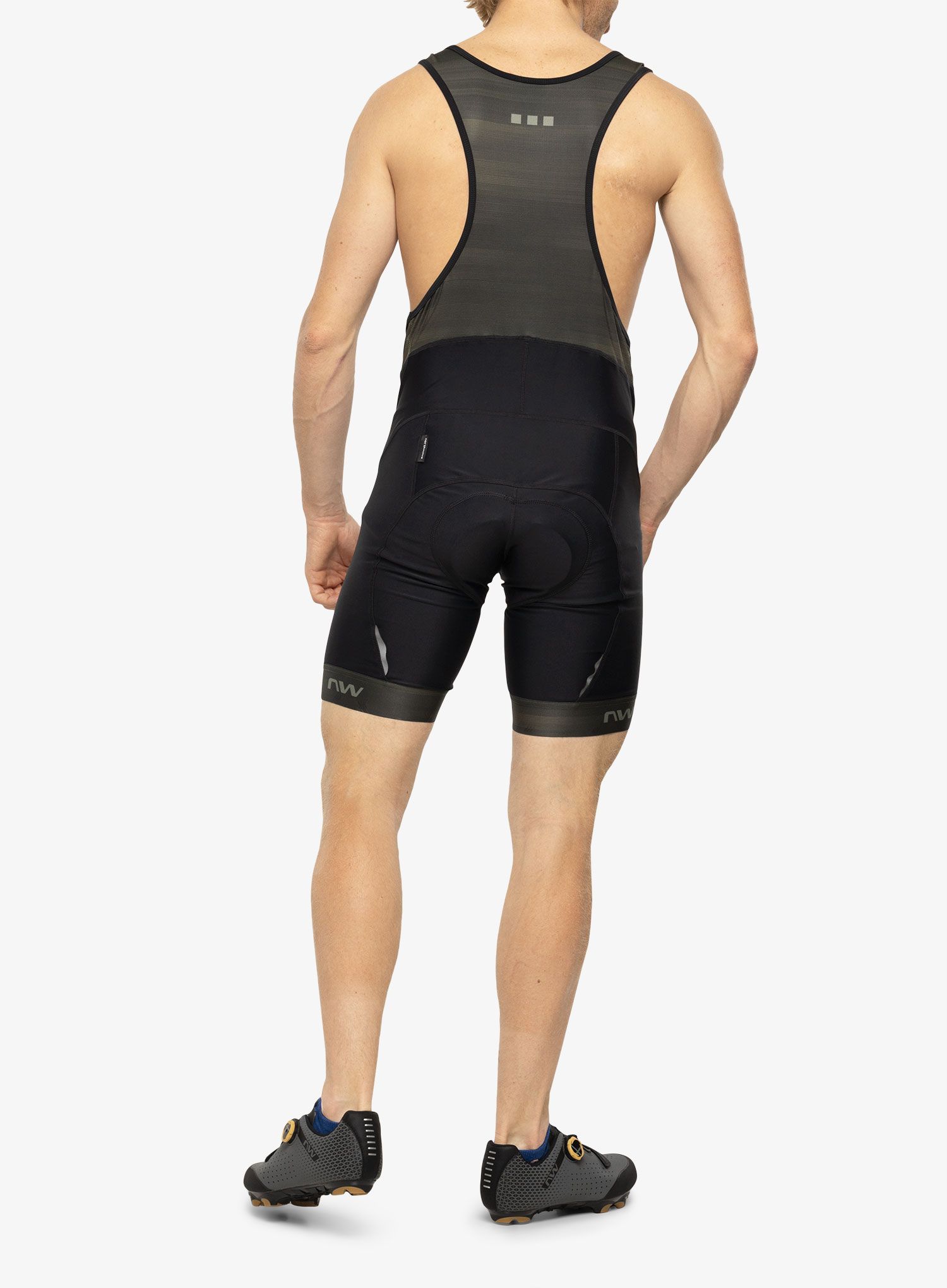 Cyklistické šortky Northwave Origin Bibshort  - black/forest green