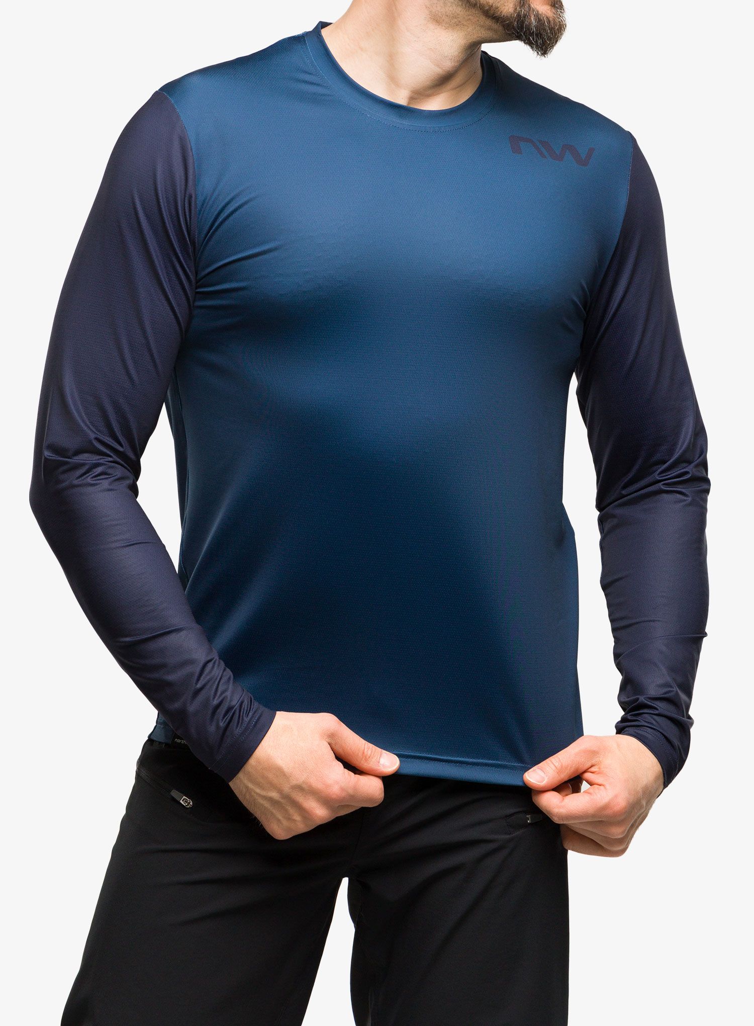 Cyklistická mikina Northwave Xtrail 2 Jersey Long Sleeve  - deep blue