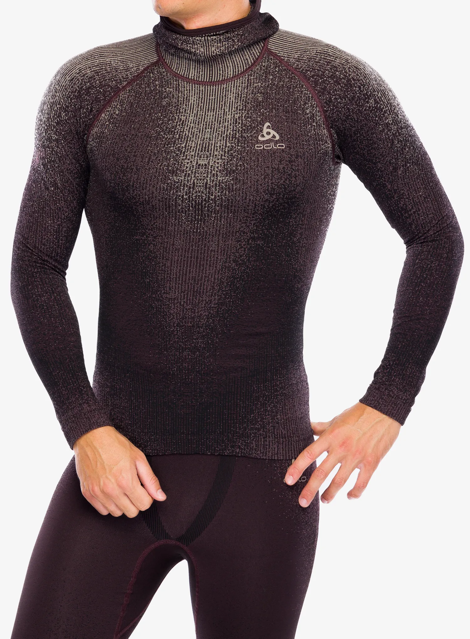 Funkčné tričko Odlo Blackcomb Eco BL Top Facemask LS - fudge