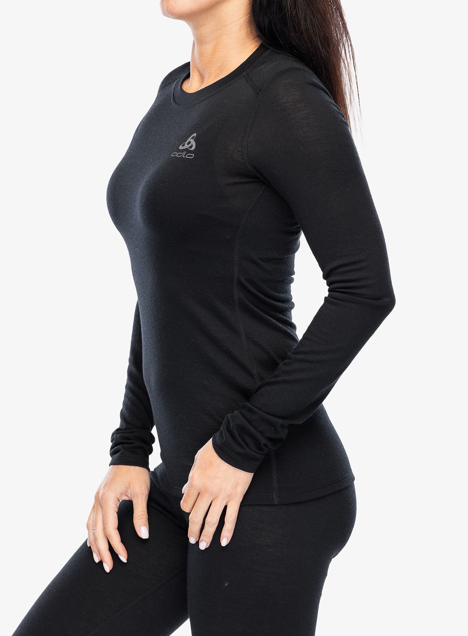 Funkčné tričko dámske Odlo Merino 160 BL Top Crew Neck LS - black